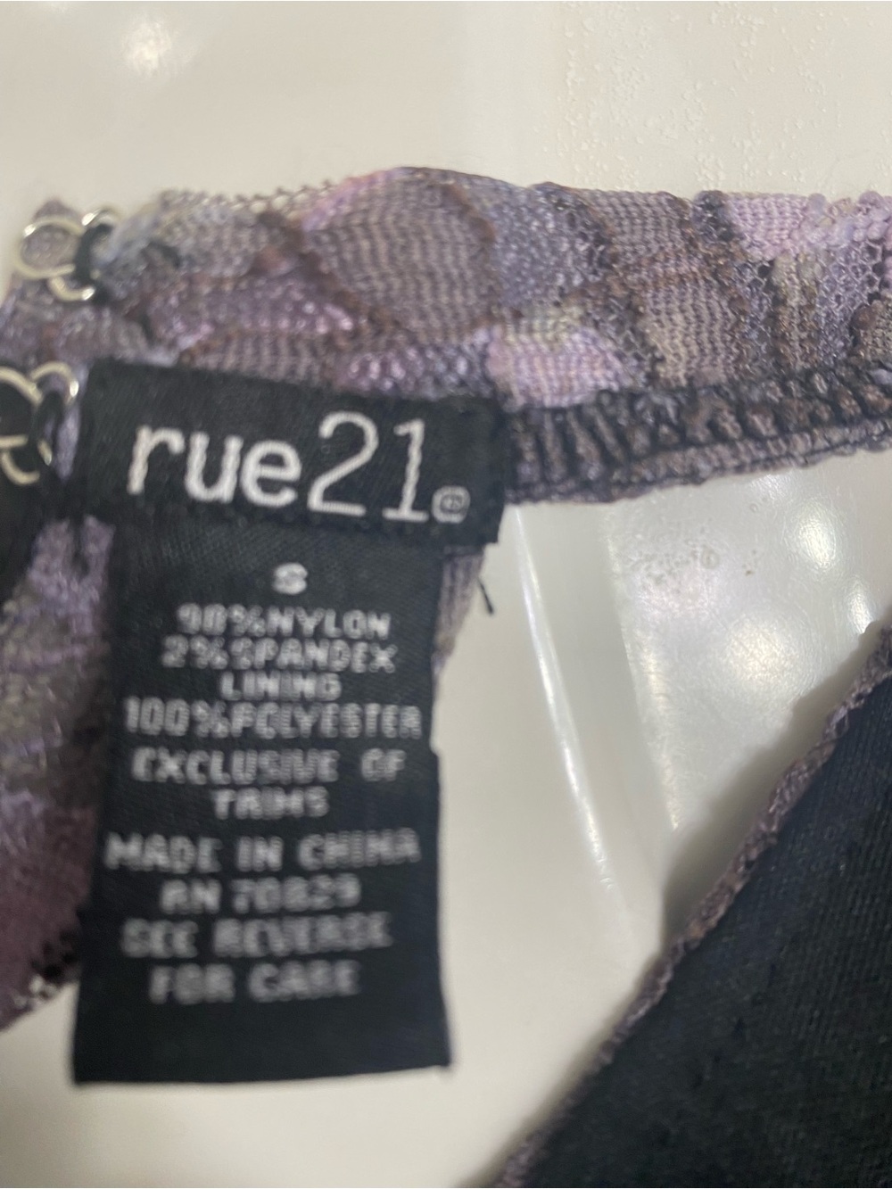 Vintage Rue21 Whimsigoth Floral Lace Mock Neck Halter Fringe Waist Crop Top S - Picture 5 of 13